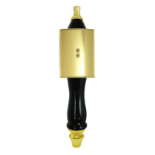 Picture of Tap Handle, Wood, Pub-Style with Shield Black / Gold / Curved Vertical Rectangle