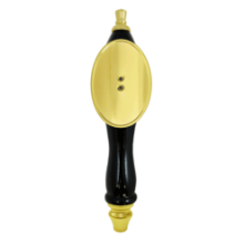 Picture of Tap Handle, Wood, Pub-Style with Shield Black / Gold / Curved Oval