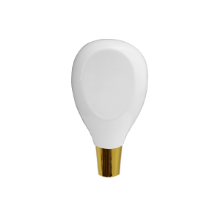 Picture of Tap Handle, Wood, Belgian Short Tower White / Gold